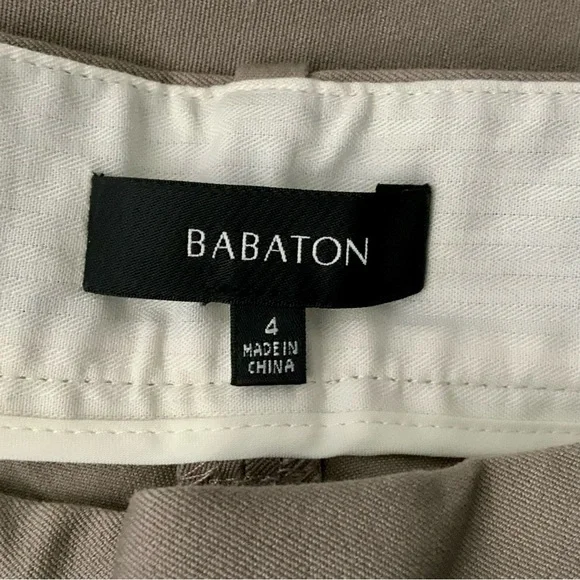 NWT ARITZIA Babaton Elliot Pants Grazer Slim Leg Grazer Brown Tan Khaki Size 4 - Picture 9 of 14